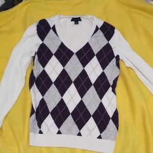 Purple argyle sweater